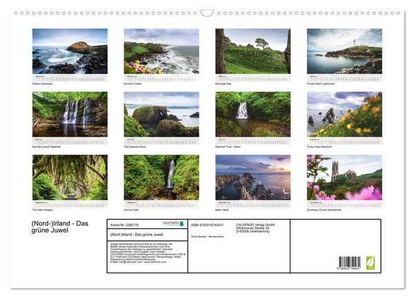 Produktbild: (Nord-)Irland - Das gr&uuml;ne Juwel (Wandkalender 2026 DIN A2 quer), CALVENDO Monatskalender