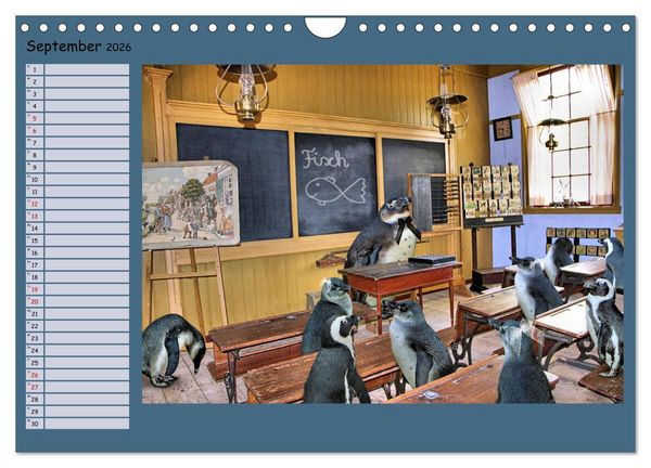 Produktbild: Pinguine privat Planer (Wandkalender 2026 DIN A4 quer), CALVENDO Monatskalender