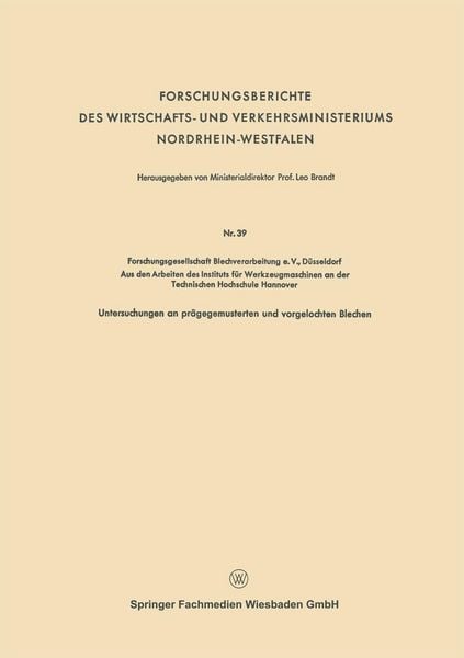 Produktbild: Forschungsberichte des Wirtschafts- und Verkehrsministeriums Nordrhein-Westfalen