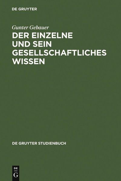Produktbild: Der Einzelne und sein gesellschaftliches Wissen
