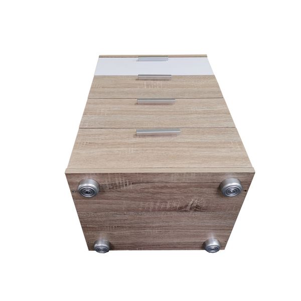 Produktbild: HTI-Living Nachtkonsole Nachtschrank Nina 4 Sonoma Wei&szlig; 2er