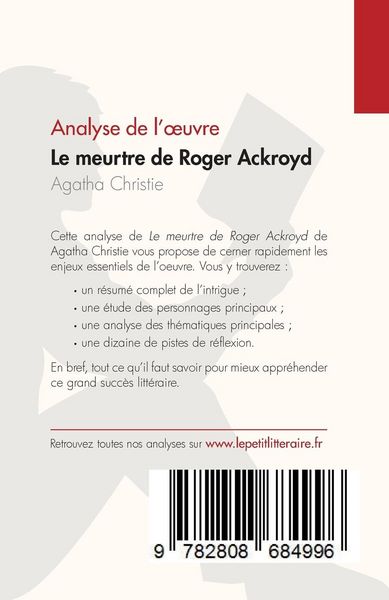 Produktbild: Le meurtre de Roger Ackroyd de Agatha Christie (Analyse de l'&iquest;uvre)