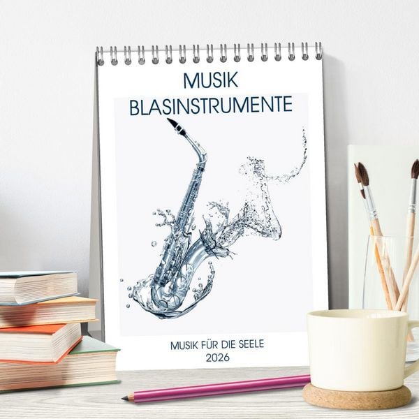 Produktbild: Musik Blasinstrumente (Tischkalender 2026 DIN A5 hoch), CALVENDO Monatskalender