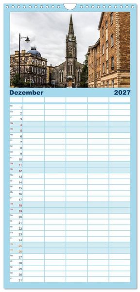 Produktbild: Familienplaner 2027 - Faszination Edinburgh mit 5 Spalten (Wandkalender, 21 x 45 cm) CALVENDO