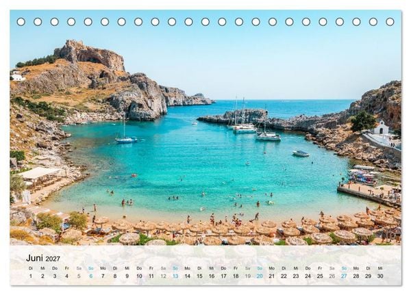 Produktbild: Rhodos - Die Highlights der Insel (Tischkalender 2027 DIN A5 quer), CALVENDO Monatskalender
