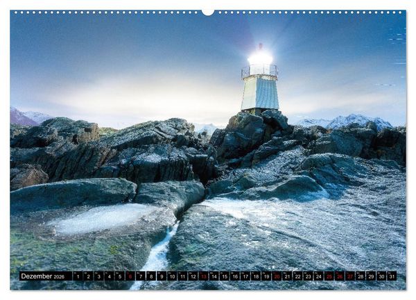 Produktbild: Leuchtt&uuml;rme - an Europas K&uuml;sten (Wandkalender 2026 DIN A2 quer), CALVENDO Monatskalender