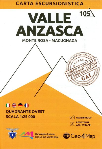 Produktbild: Valle Anzasca. Monte Rosa versante nord, Macugnaga 1:25.000