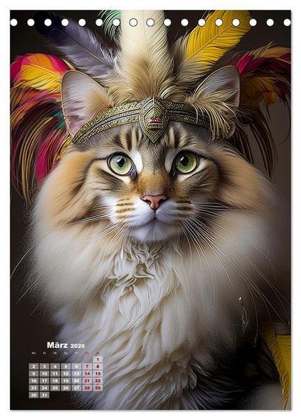 Produktbild: Inka Katzen - Katzen sind die wahren Herrscher (Tischkalender 2026 DIN A5 hoch), CALVENDO Monatskalender