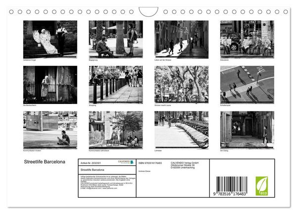 Produktbild: Streetlife Barcelona (Wandkalender 2026 DIN A4 quer), CALVENDO Monatskalender