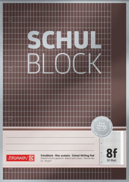 Produktbild: Brunnen Schulblock A4 Lin8f 50Bl Premium
