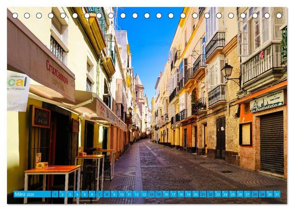 Produktbild: C&aacute;diz Sp&uuml;re die frische Meeresbrise (Tischkalender 2026 DIN A5 quer), CALVENDO Monatskalender
