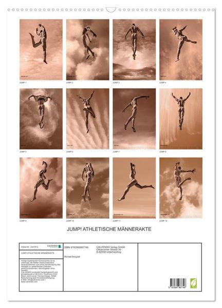 Produktbild: JUMP! ATHLETISCHE M&Auml;NNERAKTE (Wandkalender 2027 DIN A2 hoch), CALVENDO Monatskalender
