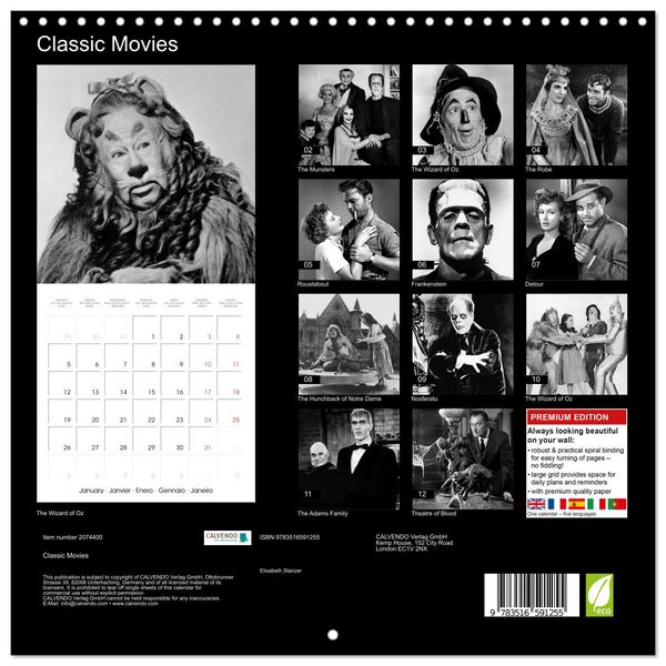 Produktbild: Classic Movies (Wall Calendar 2026 12 &times; 12 Inch) CALVENDO 12 Month Wall Calendar