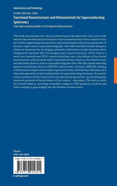 Produktbild: Functional Nanostructures and Metamaterials for Superconducting Spintronics