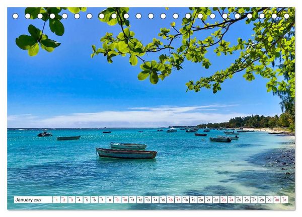 Produktbild: Mauritius - Holiday island in the Indian Ocean (Desk Calendar 2027 DIN A5 landscape), CALVENDO 12 Month DeskCalendar