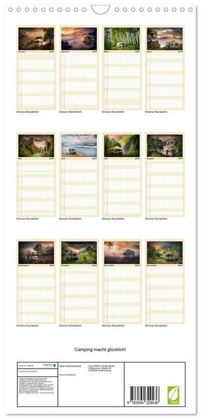 Produktbild: Familienplaner 2027 - Camping macht gl&uuml;cklich! mit 5 Spalten (Wandkalender, 21 x 45 cm) CALVENDO