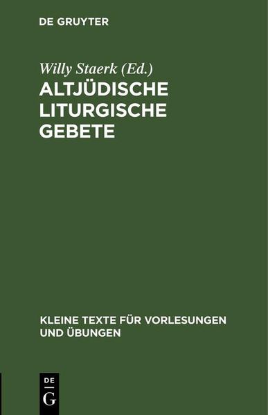 Produktbild: Altj&uuml;dische liturgische Gebete