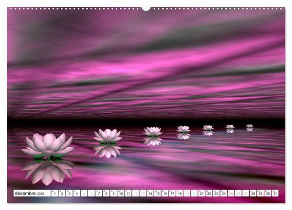 Produktbild: LOTUS M&Eacute;DITATIFS (Calendrier mural 2026 DIN A2 vertical) calendrier de bureau