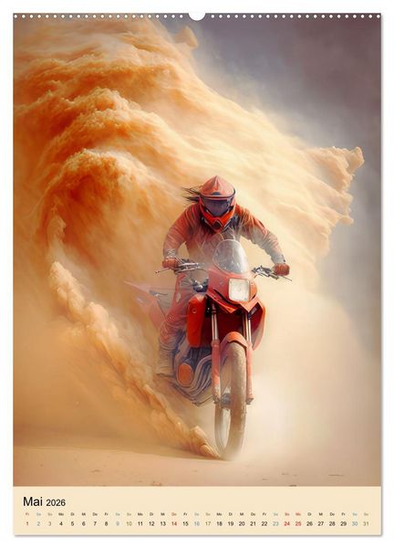 Produktbild: Motorrad W&uuml;stenrennen (Wandkalender 2026 DIN A2 hoch), CALVENDO Monatskalender