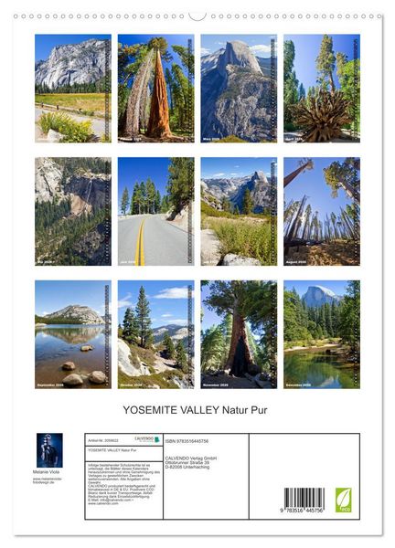 Produktbild: YOSEMITE VALLEY Natur Pur (hochwertiger Premium Wandkalender 2026 DIN A2 hoch), Kunstdruck in Hochglanz