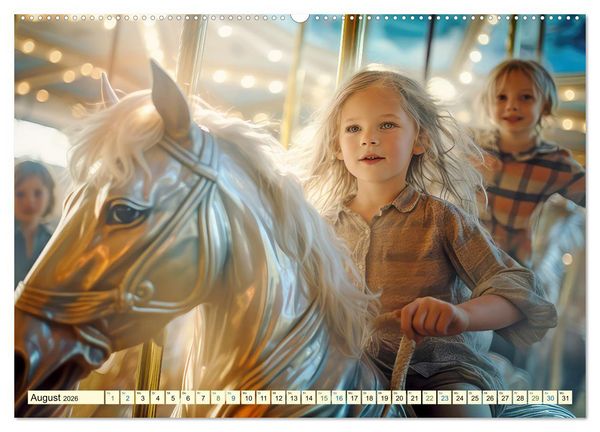 Produktbild: Karussell Nostalgie fr&uuml;her und heute (hochwertiger Premium Wandkalender 2026 DIN A2 quer), Kunstdruck in Hochglanz