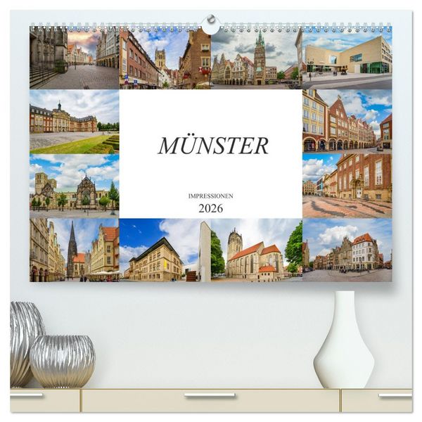 Produktbild: M&uuml;nster Impressionen (hochwertiger Premium Wandkalender 2026 DIN A2 quer), Kunstdruck in Hochglanz