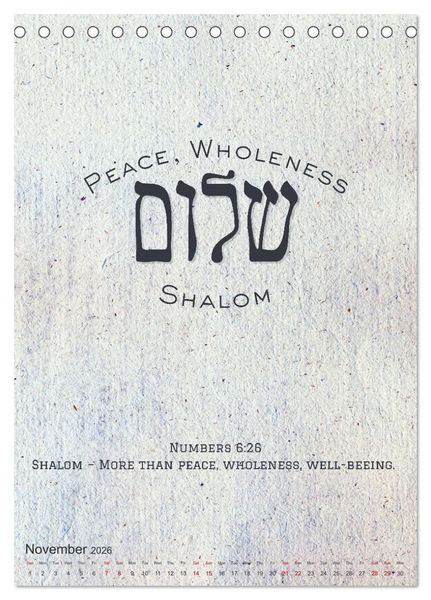 Produktbild: The Radiant Path Hebrew Letters Inspiring the Soul (Desk Calendar 2026 DIN A5 portrait), CALVENDO 12 Month DeskCalendar