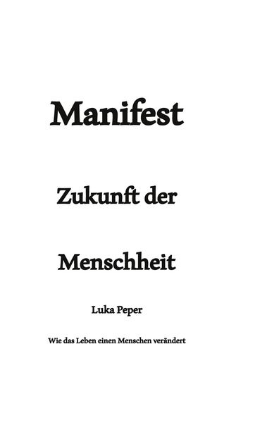 Produktbild: Manifest Zukunft der Menschheit