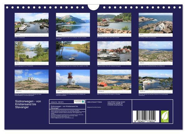 Produktbild: S&uuml;dnorwegen - von Kristiansand bis Stavanger (Wandkalender 2026 DIN A4 quer), CALVENDO Monatskalender