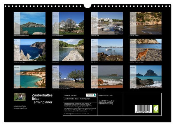 Produktbild: Zauberhaftes Ibiza - Terminplaner (Wandkalender 2026 DIN A3 quer), CALVENDO Monatskalender