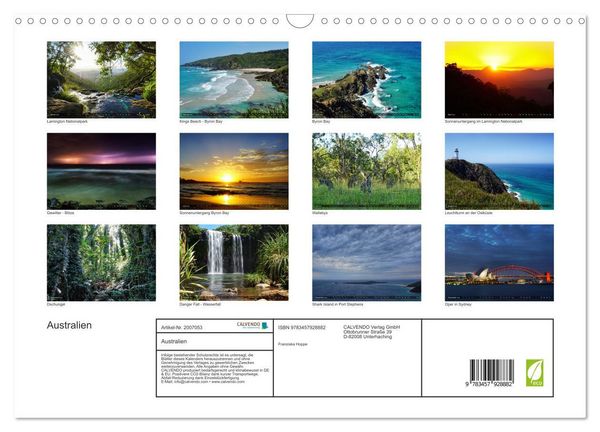 Produktbild: Australien (Wandkalender 2026 DIN A3 quer), CALVENDO Monatskalender
