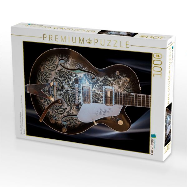 Produktbild: CALVENDO Puzzle Jazz-Style E-Gitarre Black Paisley Relic | 1000 Teile Lege-Gr&ouml;&szlig;e 64x48cm Foto-Puzzle f&uuml;r gl&uuml;ckliche Stunden