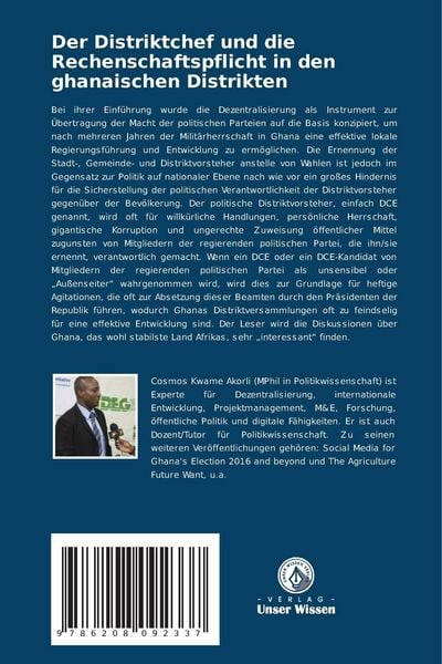 Produktbild: Der Distriktchef und die Rechenschaftspflicht in den ghanaischen Distrikten