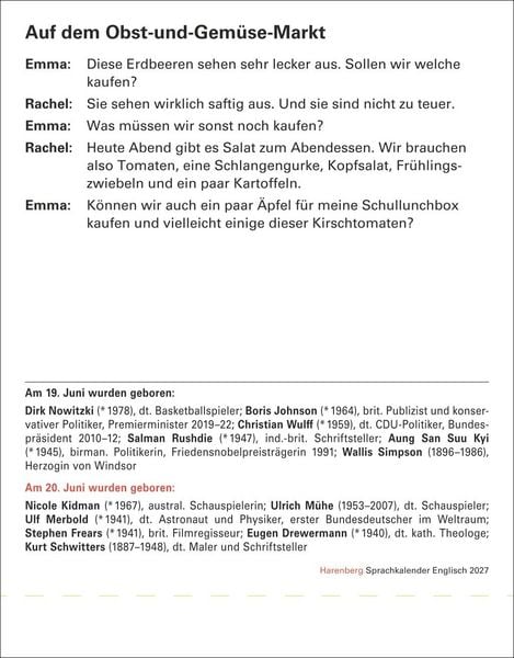 Produktbild: Englisch Sprachkalender 2027 - Englisch lernen leicht gemacht - Tagesabrei&szlig;kalender