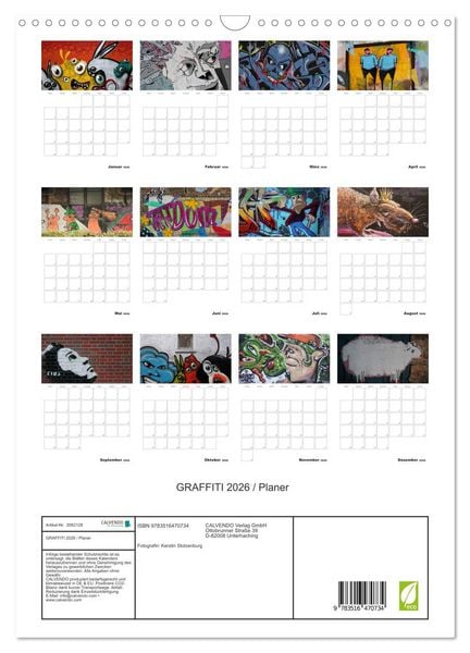 Produktbild: GRAFFITI 2026 / Planer (Wandkalender 2026 DIN A3 hoch), CALVENDO Monatskalender