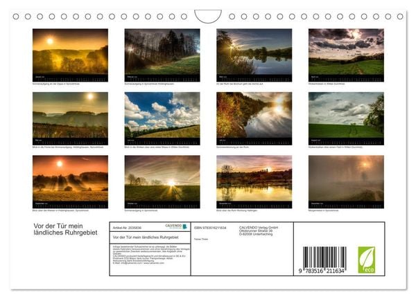 Produktbild: Vor der T&uuml;r mein l&auml;ndliches Ruhrgebiet (Wandkalender 2026 DIN A4 quer), CALVENDO Monatskalender