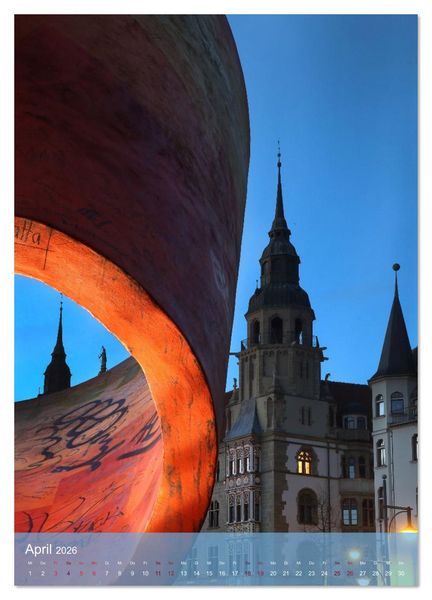 Produktbild: NACHT IN HALLE SAALE (Wandkalender 2026 DIN A2 hoch), CALVENDO Monatskalender