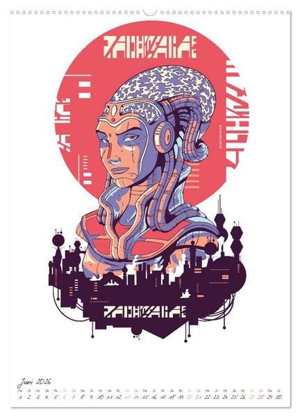 Produktbild: Cyberpunk Futuristische St&auml;dte (Wandkalender 2026 DIN A2 hoch), CALVENDO Monatskalender