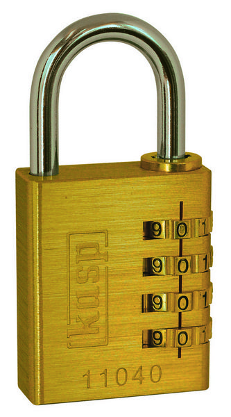 Produktbild: KASP K11040 Vorh&auml;ngeschloss Goldgelb Zahlenschloss