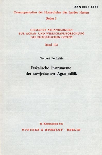 Produktbild: Fiskalische Instrumente der sowjetischen Agrarpolitik.