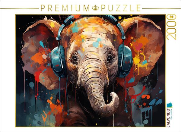 CALVENDO Puzzle ElefantenTrompete | 2000 Teile Lege-Größe 90x67cm Foto-Puzzle für glückliche Stunden, Sonstige von , Calvendo Puzzle