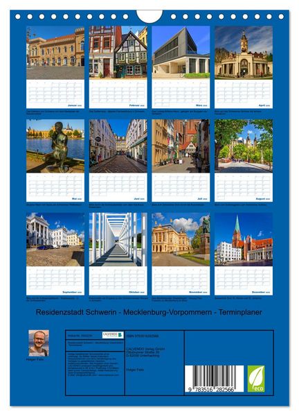 Produktbild: Residenzstadt Schwerin - Mecklenburg-Vorpommern - Terminplaner (Wandkalender 2026 DIN A4 hoch), CALVENDO Monatskalender