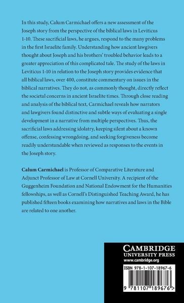Produktbild: The Sacrificial Laws of Leviticus and the Joseph Story