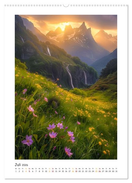 Produktbild: Die Harmonie der Elemente - Die verborgenen Geheimnisse der Wasserf&auml;lle (Wandkalender 2026 DIN A2 hoch), CALVENDO Monatskalender