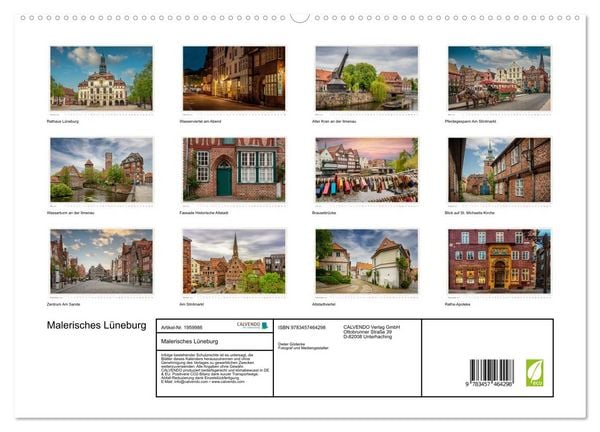 Produktbild: Malerisches L&uuml;neburg (hochwertiger Premium Wandkalender 2026 DIN A2 quer), Kunstdruck in Hochglanz