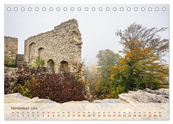 Produktbild: Festungen und Schl&ouml;sser auf der Schw&auml;bischen Alb (Tischkalender 2026 DIN A5 quer), CALVENDO Monatskalender