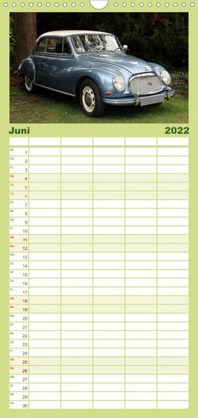Produktbild: Familienplaner Oldtimer vergangenger Jahrzehnte (Wandkalender 2022 , 21 cm x 45 cm, hoch)