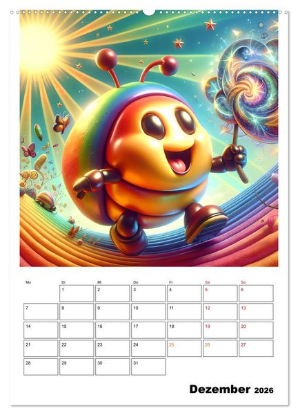 Produktbild: Heitere Insektenwelt (Wandkalender 2026 DIN A2 hoch), CALVENDO Monatskalender