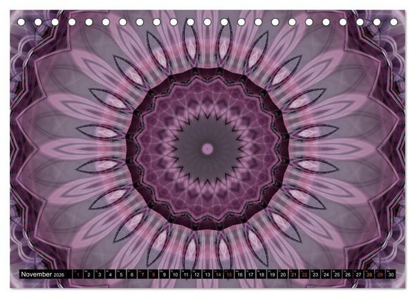 Produktbild: Energie - Mandalas, Spiritualit&auml;t durch die Farbe Lila (Tischkalender 2026 DIN A5 quer), CALVENDO Monatskalender
