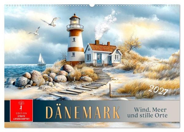 Produktbild: D&auml;nemark - Wind, Meer und stille Orte (Wandkalender 2027 DIN A2 quer), CALVENDO Monatskalender